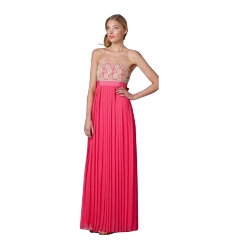 Lilly Pulitzer hot pink strapless maxi dress - 8 - Picture 1 of 10